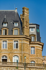 Fototapeta na wymiar detail of a historic villas in Dinard, a seaside resort in Brittany, France