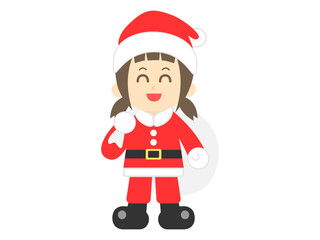 女の子のサンタクロースのイラスト