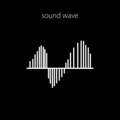 line vector icon sound wave on black