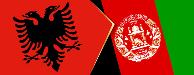 Albania and Afghanistan flags, two vector flags.
