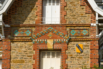 detail of a historic villas in Dinard, a seaside resort in Brittany, France