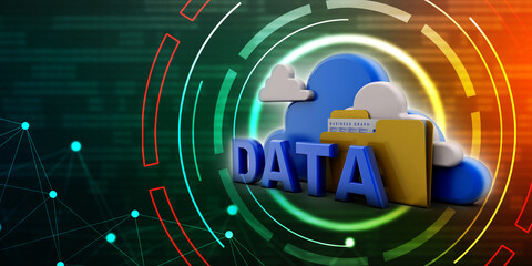 3d rendering folder with documents
