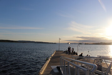 Obraz premium sunset at the pier