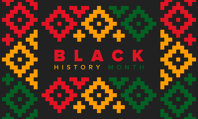 Black History Month. African American History. Celebrated annual. In February in United States and Canada. In October in Great Britain. Poster, card, banner, background. Vector illustration