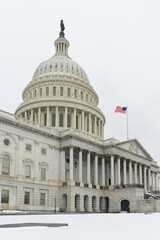 United States Capitol Building in the snow - Washington D.C. United States of America