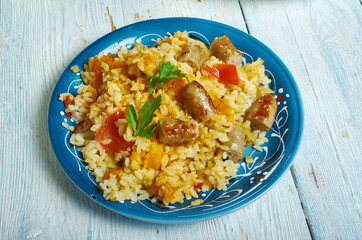 Sausage  squash risotto