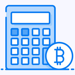 
Investment icon vector design, bitcoin calculator design 
