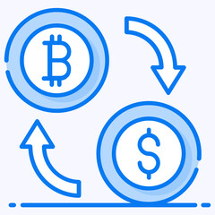 
Cryptocurrency exchange icon, money conversion in  style 
