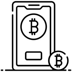 
Icon design of buy bitcoin, trendy icon of digital money inside mobile 
