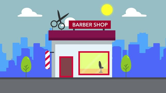 Barber shop showed customer served by hairdresser