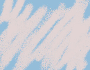 Fototapeta na wymiar Traces of a sponge dirty white paint on a blue background