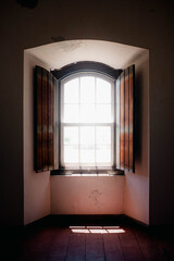 light entering the room through the window.
Vintage window. Hope and bless. 