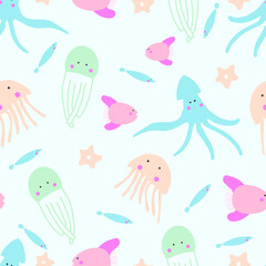sea animals repeat pattern