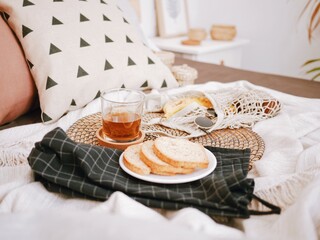 Breakfast in the chamber full of proteins and healthy