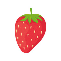 fresh strawberry fruit in white background vector illustration design