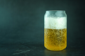 Refreshing cold beer in glass