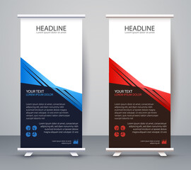 Business Roll up Standee. Design Banner Template Presentation and Brochure Flyer Vector.