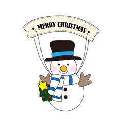 スノーマン　雪だるま　クリスマス　イラスト　