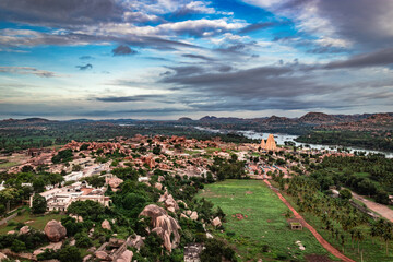 mountain serene landscape with dramatic sky at morning flat angle shot