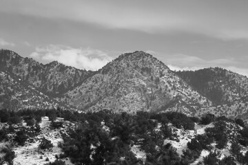Fototapeta na wymiar Mountain in Black and White