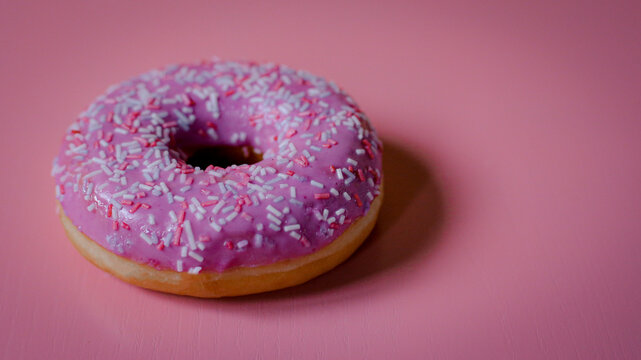 Donut With Pink Sprinkles