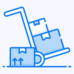 
A hand cart or barrow having palette, pushcart icon
