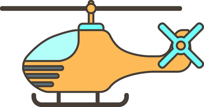Vector Illustration of a Colorful Cartoon Helicopter