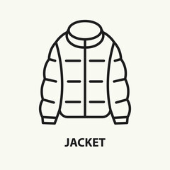 Jacket flat line icon. Vector illustration.