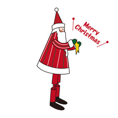 サンタクロース　ブリキのおもちゃ　イラスト