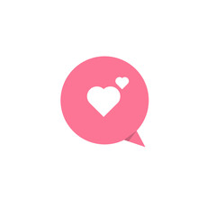 Notification chat love icon vector sign isolated on white background illustration for graphic and web design. eps 10