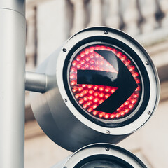 traffic light arrow in a street