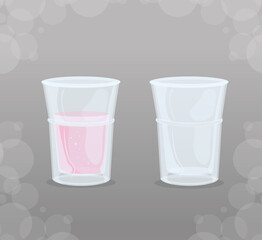 mockup, transparent glasses empty icons on gray background vector illustration design
