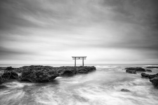 Torii gate of the Oarai Isosaki Shrine, Ibaraki Prefecture, Japan