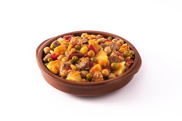 Ropa vieja food isolated on white background