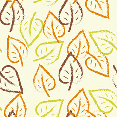 vector of seamless background with autumn leaves