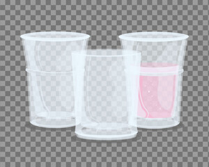 mockup, transparent glasses empty icons vector illustration design