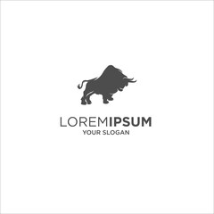 bull silhouette logo vector