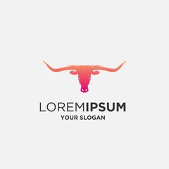 bull head silhouette logo vector