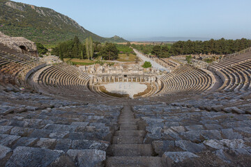 Fototapeta na wymiar Roman amphitheater in Ephesus in Selcuk, Izmir, Turkey
