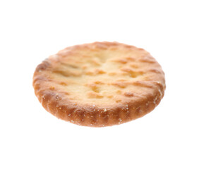 Crispy cracker isolated on white. Delicious snack
