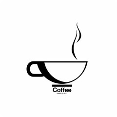 Coffee shop label illustration design template