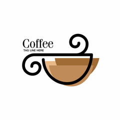 Coffee cup logo template design. Vector coffee cup.