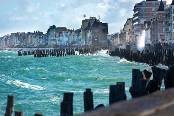 Saint Malo, Brittany, France, during high tide.