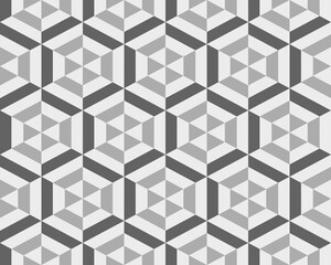 Geometric gray hexagon seamless pattern, abstract  background	