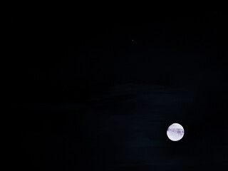 moon and Venus in the dark sky. Amateur astrophotography