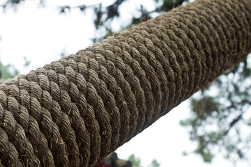 rope closeup on black background