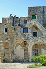old, historic house on the island of procida, campania, gulf of naples, italy