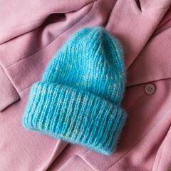 Pink luxury wool natural fluffy fur wool skin texture close-up use for background and wallpaper