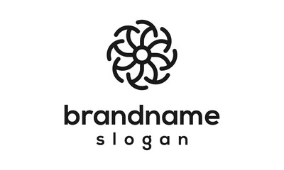 Modern flower logo design vector