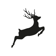 jumping deer silhouette isolated on white background vector illustration EPS10
